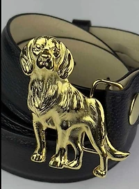 A leather pets buckle belt