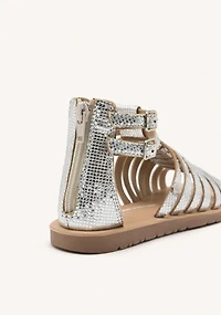 Gioseppo Onalaska leather sandals silver /rose gold