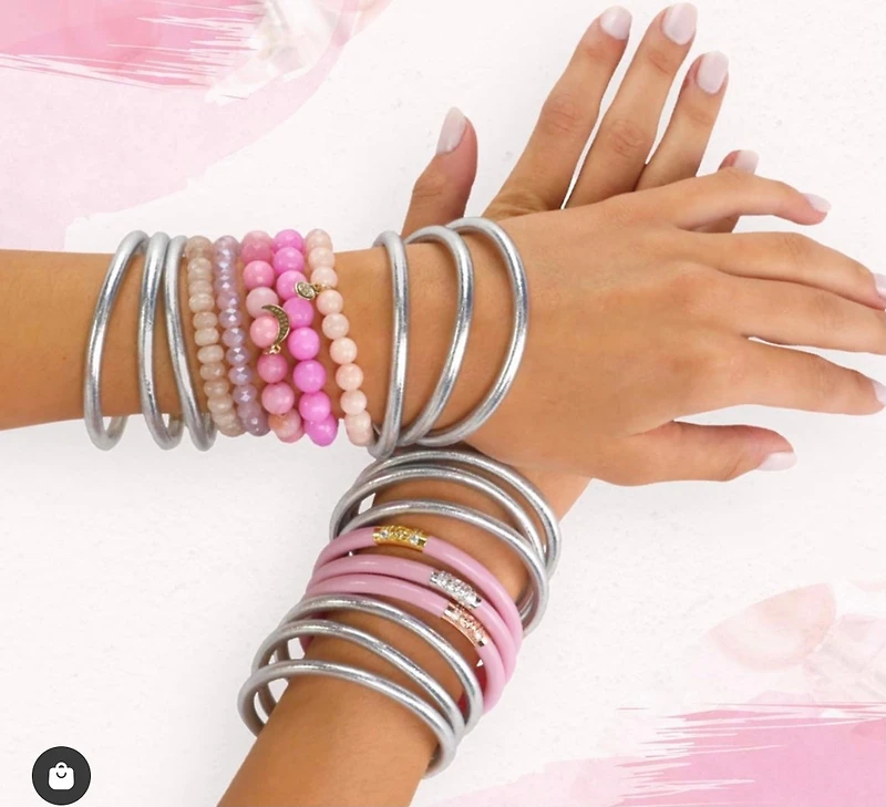 Budha girl silver all weather bangels