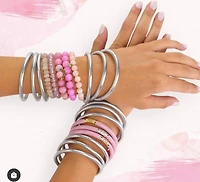 Budha girl silver all weather bangels