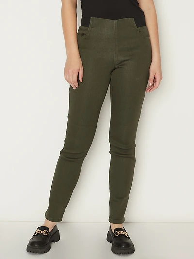 Narrow-leg pull-on jeans