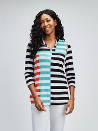 3/4-sleeve semi-fitted t-shirt
