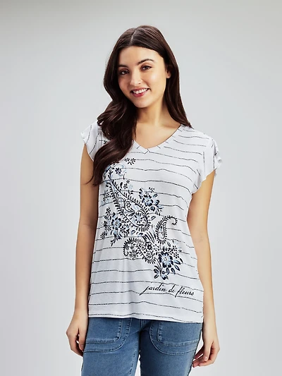 T-shirt semi-ajusté à manches courtes