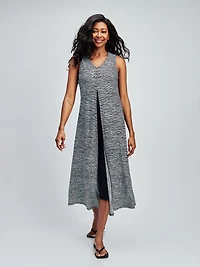 Flared maxi knit dress