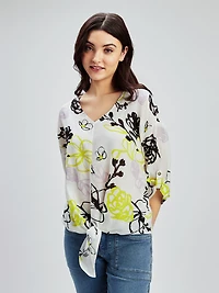 Blouse longueur tunique ample à manches 3/4