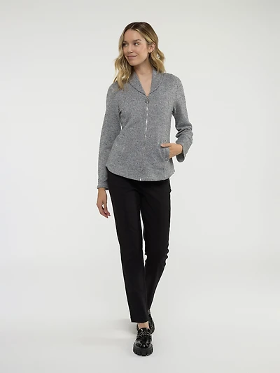 Long-sleeve semi-fitted cardigan