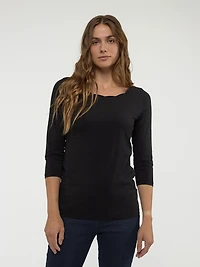 3/4-sleeve semi-fitted t-shirt