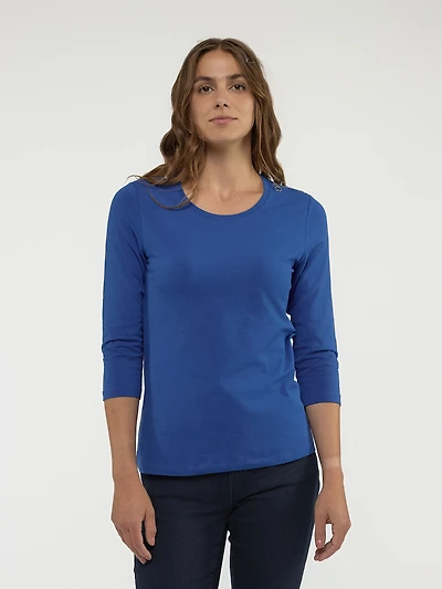 3/4-sleeve semi-fitted t-shirt