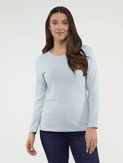 Long-sleeve semi-fitted t-shirt