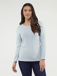 Long-sleeve semi-fitted t-shirt
