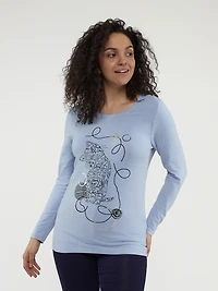 Long-sleeve semi-fitted t-shirt