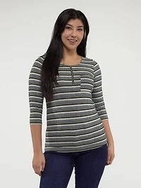 3/4-sleeve semi-fitted t-shirt