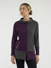 Tunique en tricot semi-ajustée à manches longues