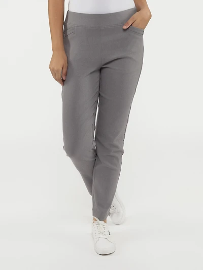 Pantalon habillé étroit semi-ajusté à enfiler - Petite