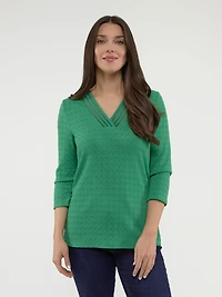 3/4-sleeve semi-fitted t-shirt