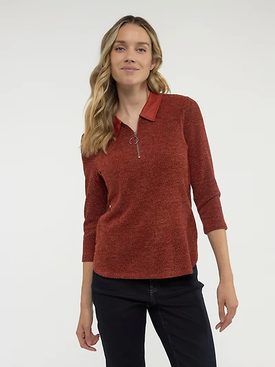 3/4-sleeve semi-fitted t-shirt