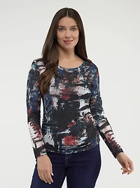 Long-sleeve semi-fitted t-shirt