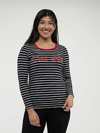 Long-sleeve semi-fitted t-shirt