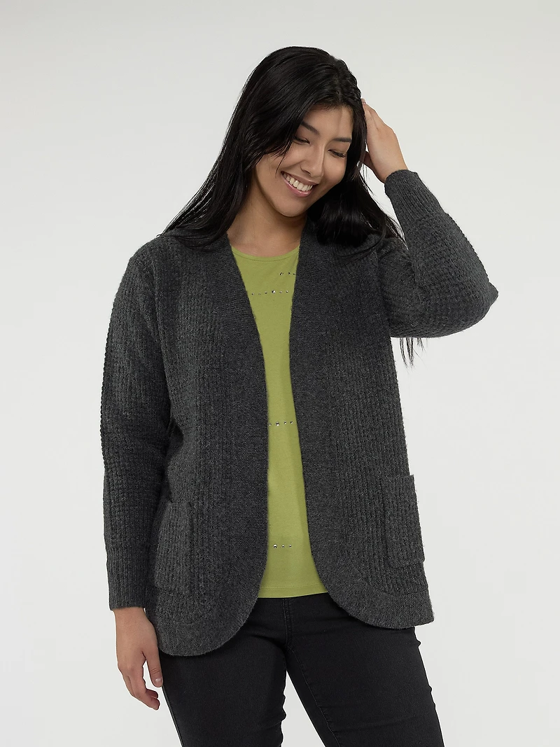 Open knit cardigan