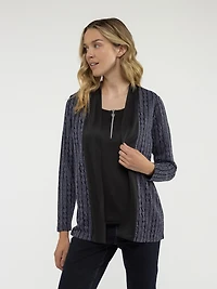 Long-sleeve semi-fitted t-shirt