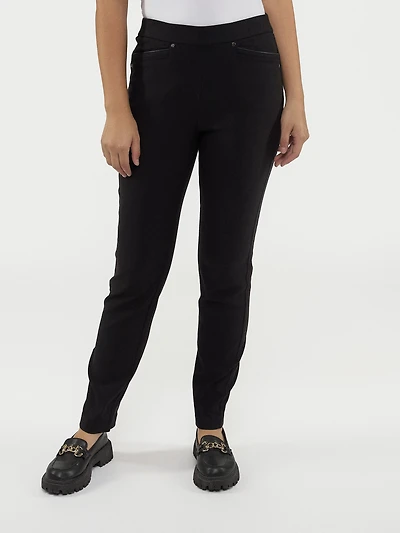 Pantalon droit semi-ajusté à enfiler - Petite