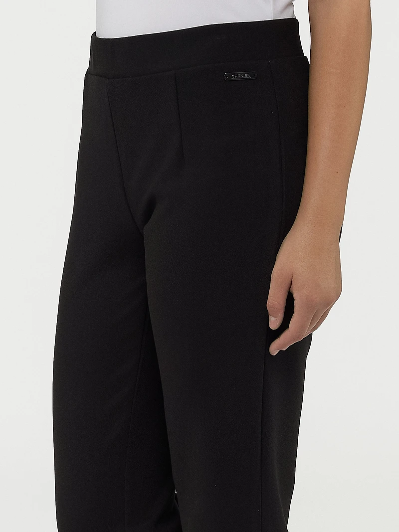 Straight semi-fitted pull-on dress pant