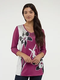 Long-sleeve semi-fitted t-shirt