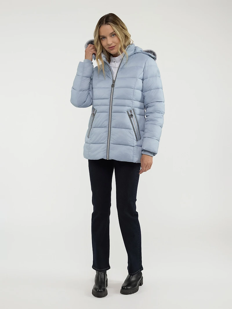 Manteau mi-cuisse semi-ajusté