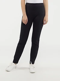 Narrow semi-fitted pull-on dress pant - Petite