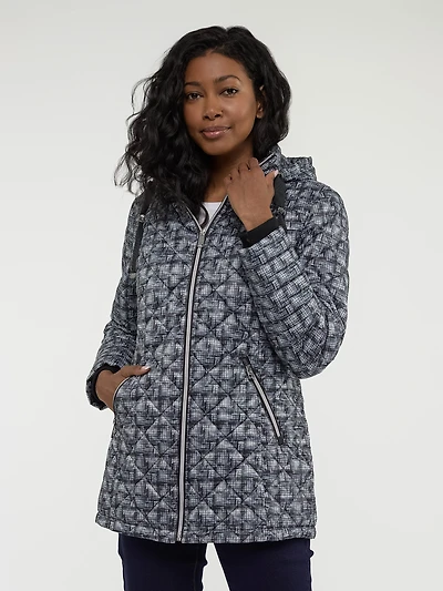 Semi-fitted mid-thigh coat