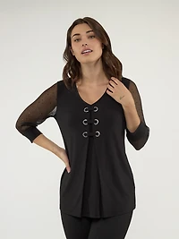 Tunique semi-ajustée à manches 3/4