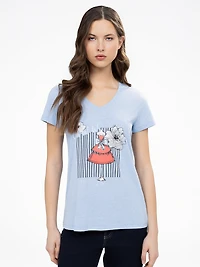 Short-sleeve semi-fitted t-shirt