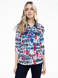 3/4-sleeve semi-fitted t-shirt