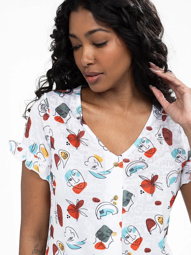 Short-sleeve semi-fitted t-shirt