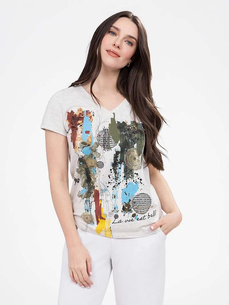 Short-sleeve semi-fitted t-shirt