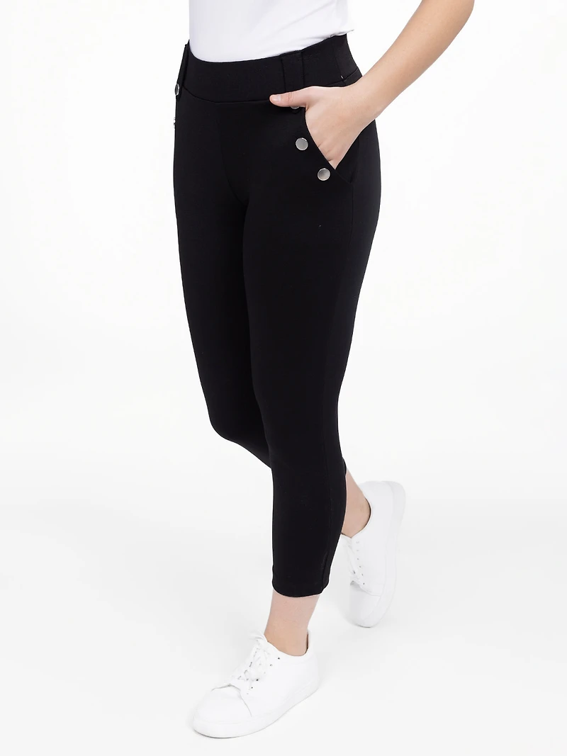 Narrow knit pull-on capri