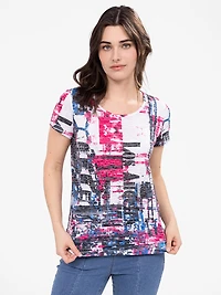 Short-sleeve semi-fitted t-shirt