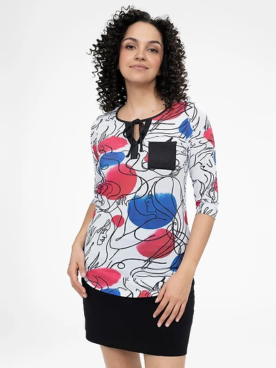 T-shirt semi-ajusté à manches 3/4