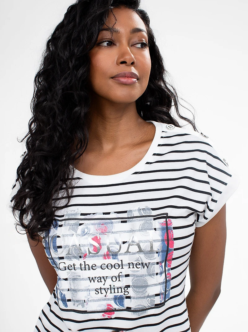 T-shirt semi-ajusté à manches courtes