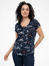 Short-sleeve semi-fitted t-shirt