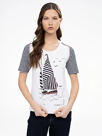 T-shirt semi-ajusté à manches courtes