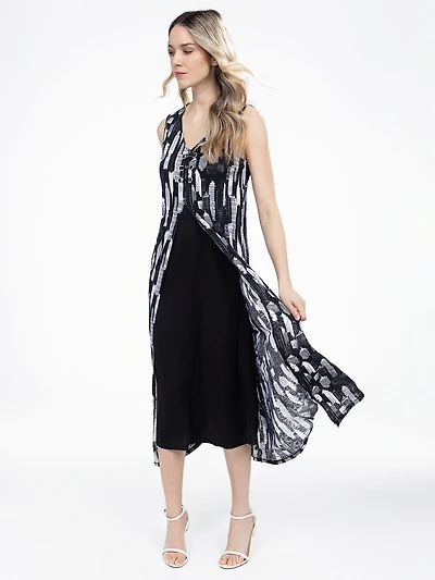 Maxi straight knit dress