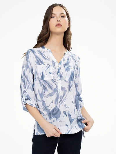 3/4-sleeve loose blouse