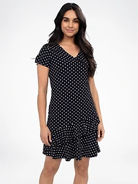 Flared midi knit dress