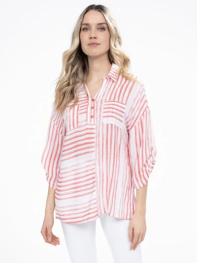 3/4-sleeve loose blouse