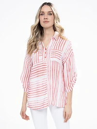 3/4-sleeve loose blouse