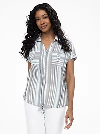 Short-sleeve loose blouse