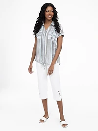Short-sleeve loose blouse