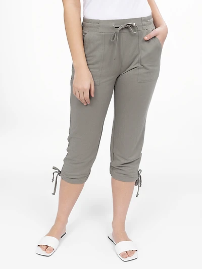 Straight casual pull-on capri - Petite