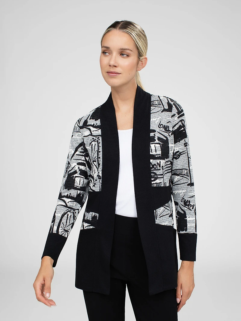 Cardigan semi-ajusté à manches longues